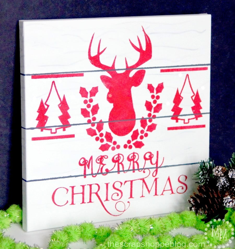 Faux Pallet Christmas Sign on Canvas!
