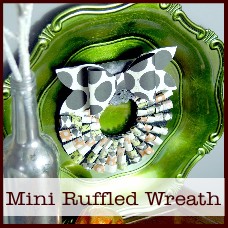 mini ruffled paper Halloween wreath