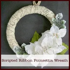 scripted ribbon poinsettia wreath