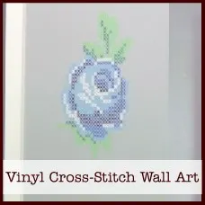 vinyl cross-stitch wall art