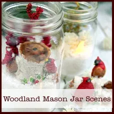 woodland mason jar winter scenes