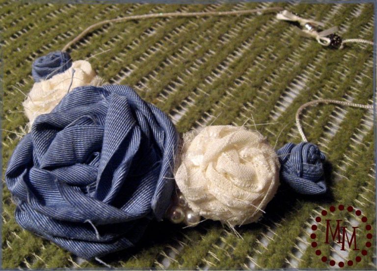 Fabric Flower Necklace