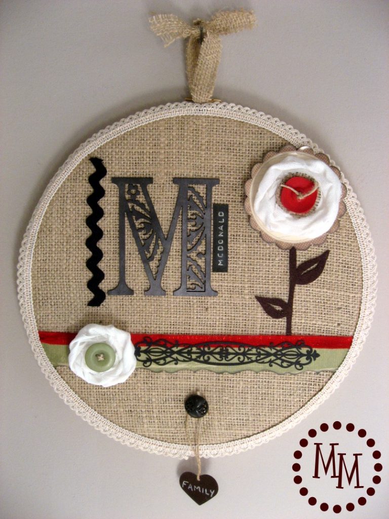 Embroidery Hoop Monogram