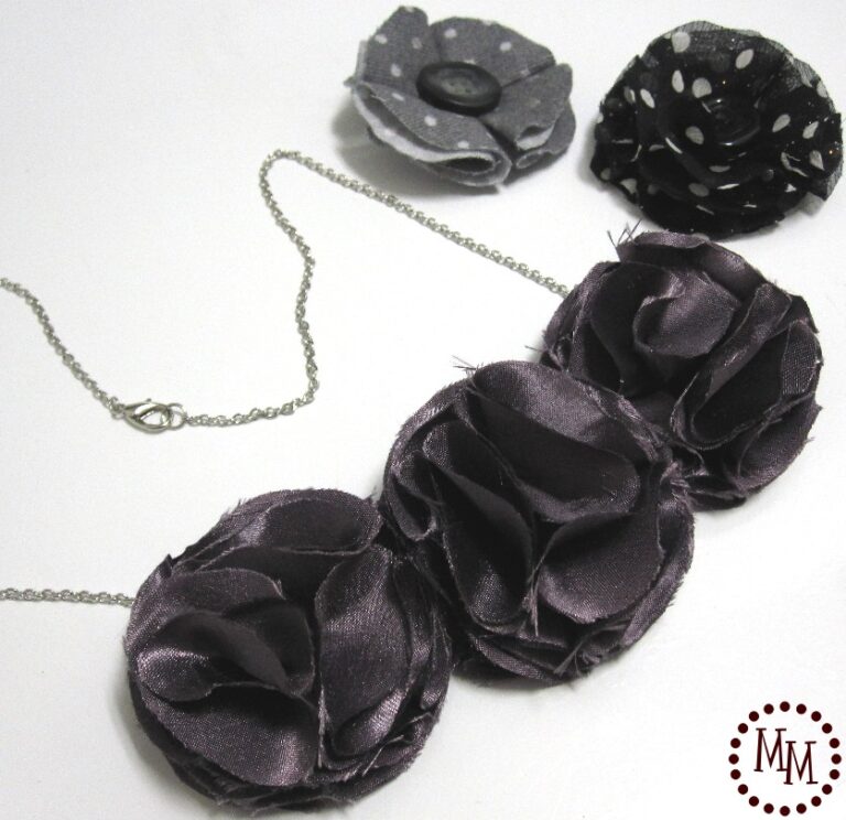 Fabric Pom Pom Necklace