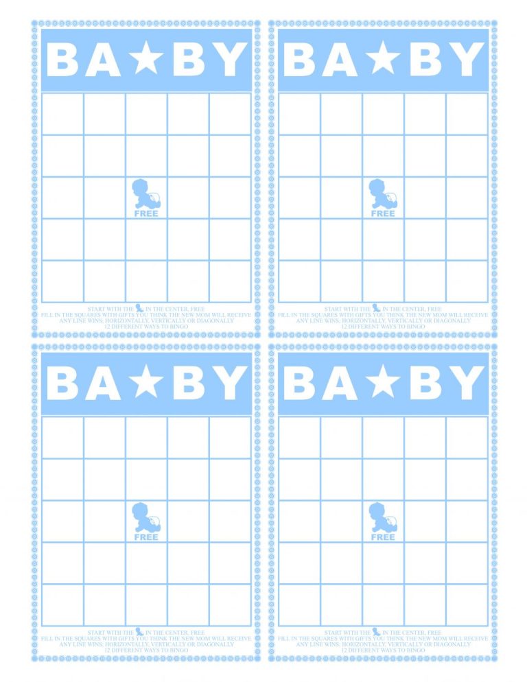 Baby Bingo Printable