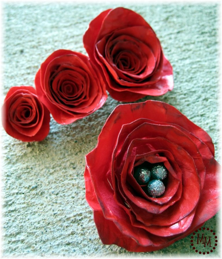 "Ceramic" Paper Roses