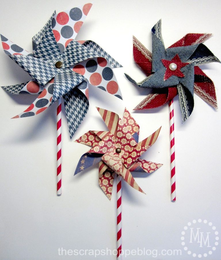 Patriotic Pinwheels {& Double Pinwheel Tutorial}