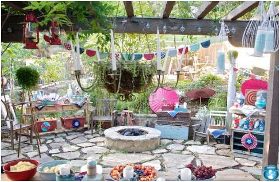 red white and blue decor