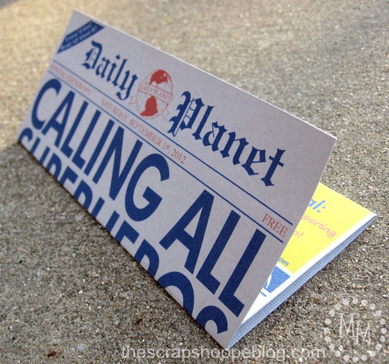 Superhero Newspaper Birthday Invitation