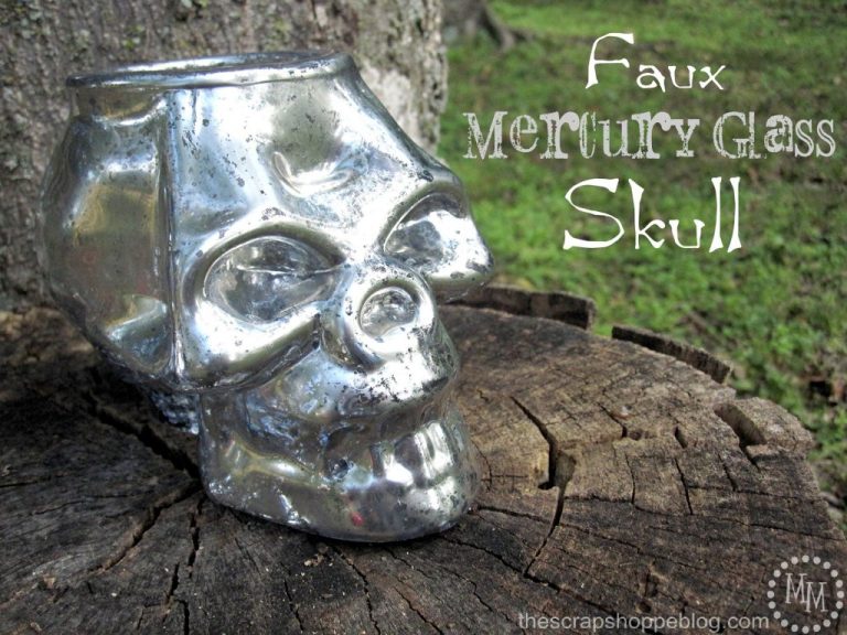 Faux Mercury Glass Skull