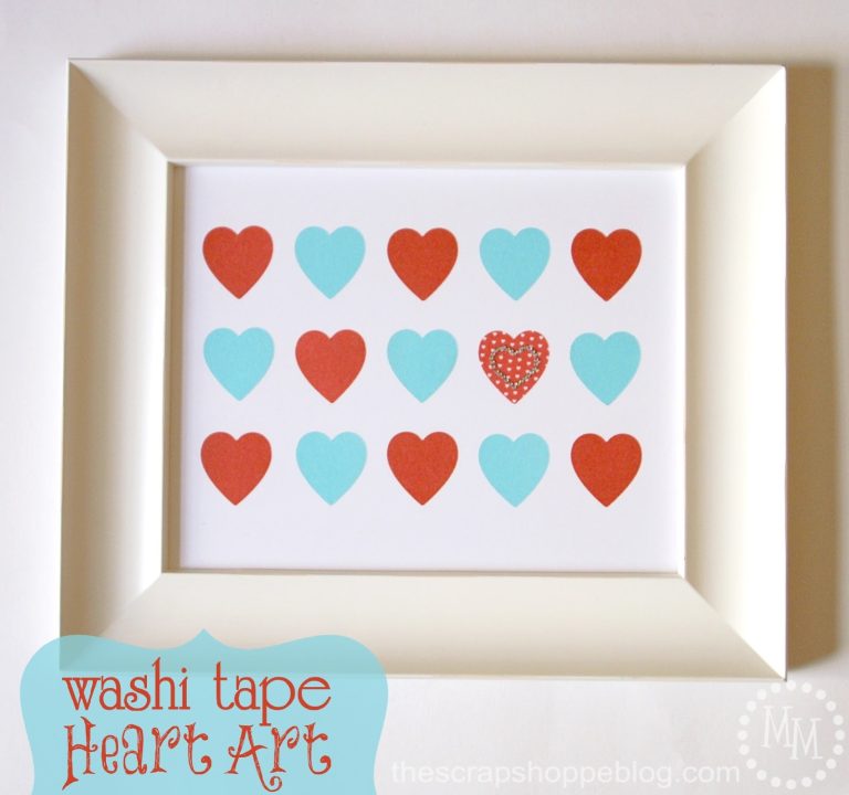 Valentine's Day Washi Tape Heart Art {Lifestyle Crafts}