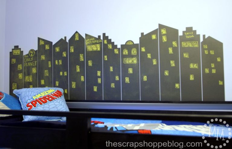 Chalkboard Superhero Skyline