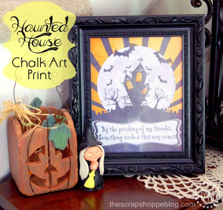Haunted House Chalk Art Print