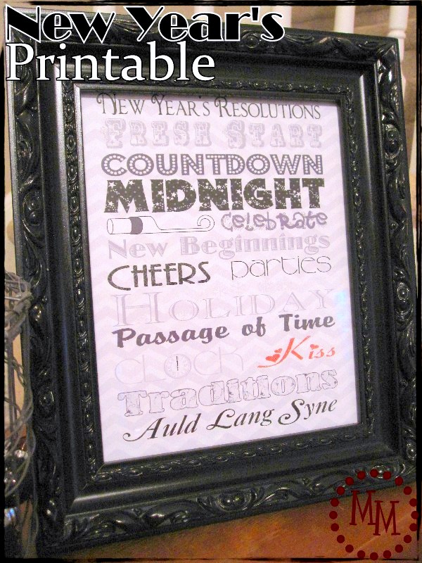 New year's printable decor