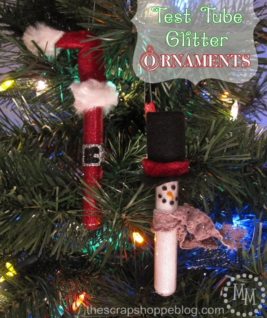 DIY test tube glitter ornaments