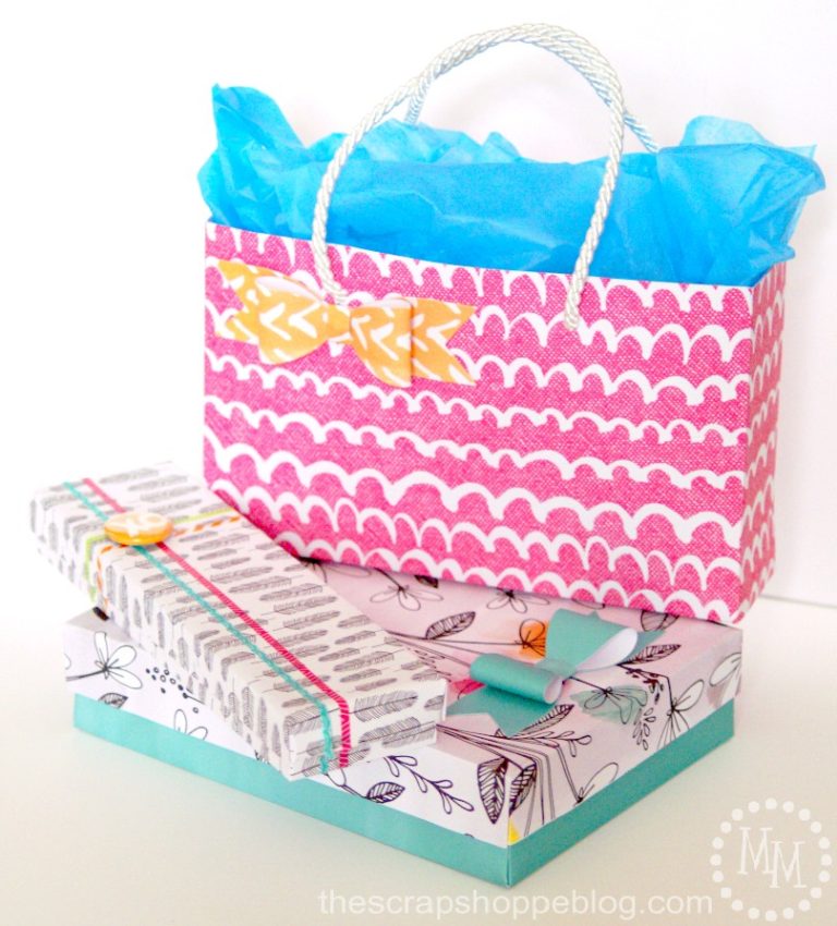 DIY Gift Wrap using Scrapbook Paper