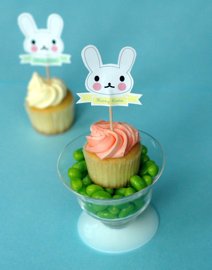 Easter bunny cupcake toppers