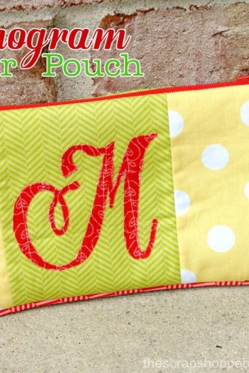monogram zipper pouch