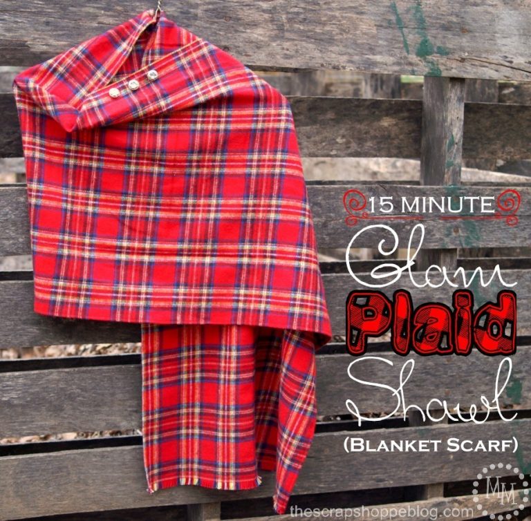 15 Minute Plaid Blanket Scarf