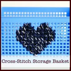 cross-stitch storage basket