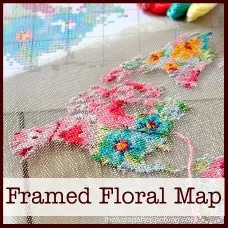framed floral map