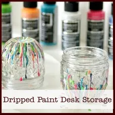 Dripped paint desk storage