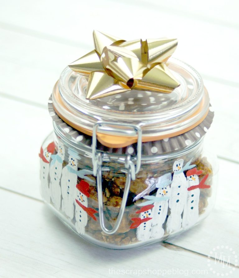 Snowman Fingerprint Gift Jar