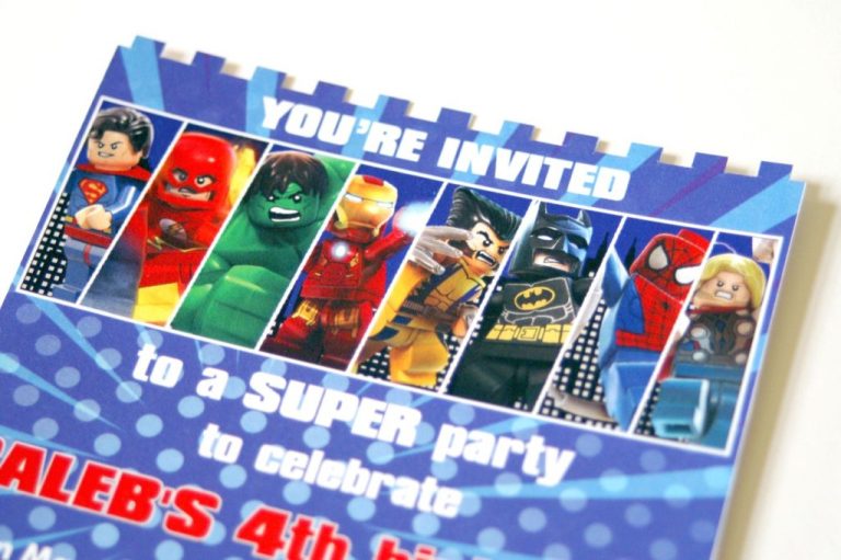Lego Superhero Birthday Invitation