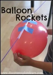DIY Indoor Boredom Busters for Kids - balloon rockets