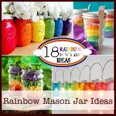 Rainbow Mason jars