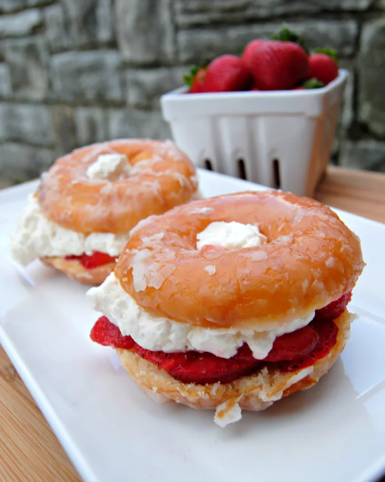 glazed donut strawberry shortcake