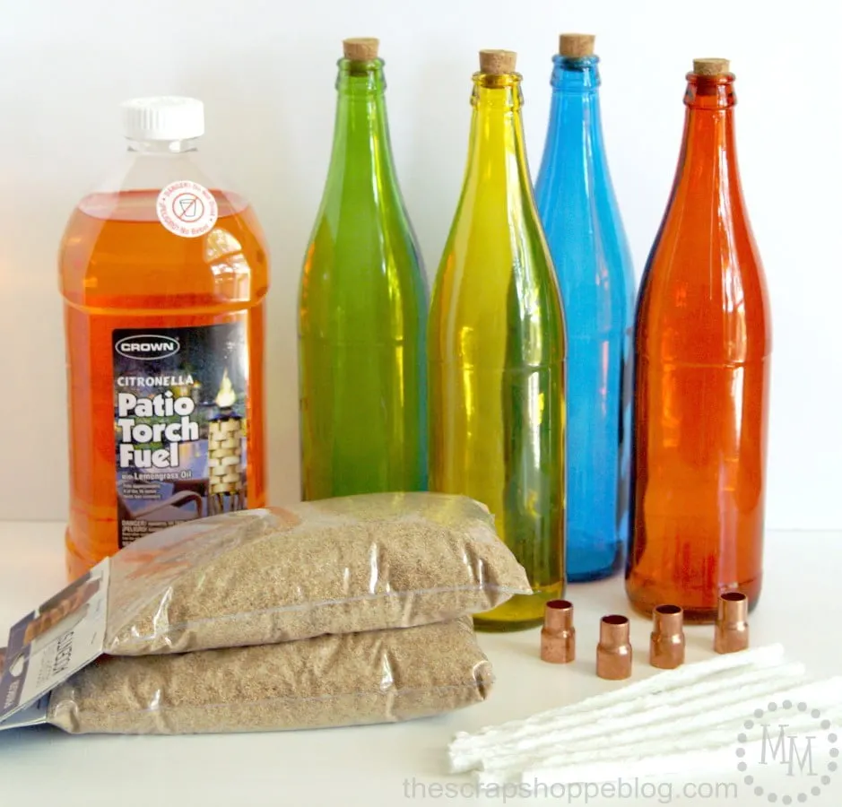 DIY Tiki Torches - upcycle bottles into portable mosquito repellents!