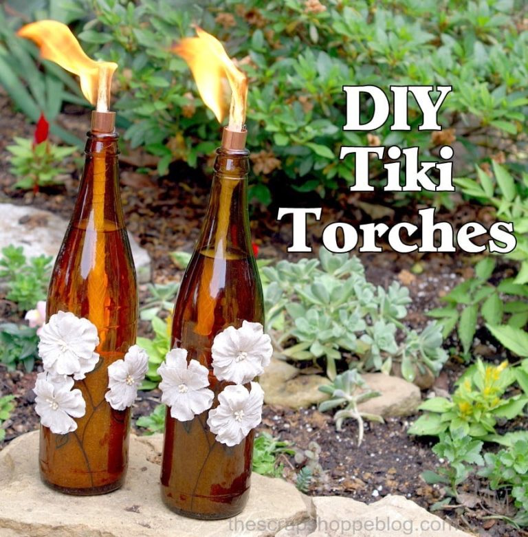 DIY Tiki Torches - upcycle bottles into portable mosquito repellents!