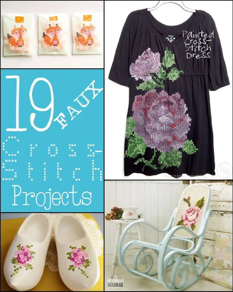 19 Faux Cross-Stitch Projects - these are so fun!