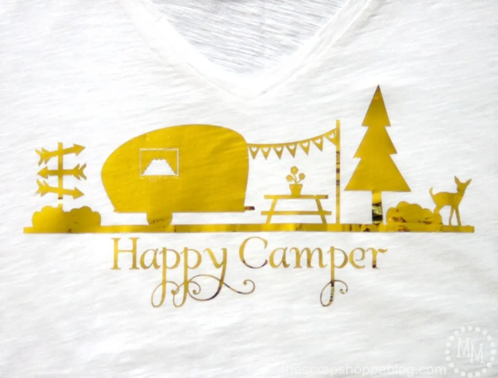 Retro Camper Happy Camper Gold Fold T-Shirt
