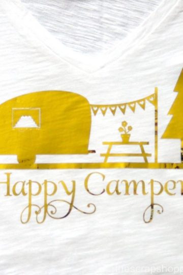 Retro Camper Happy Camper Gold Fold T-Shirt