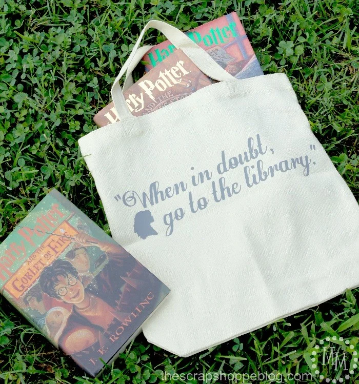 Hermione Library Tote - quote from Harry Potter and the Chamber of Secrets