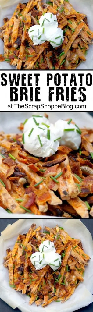 Baked Sweet Potato Brie Fries Recipe - a healthier cheese fry option!