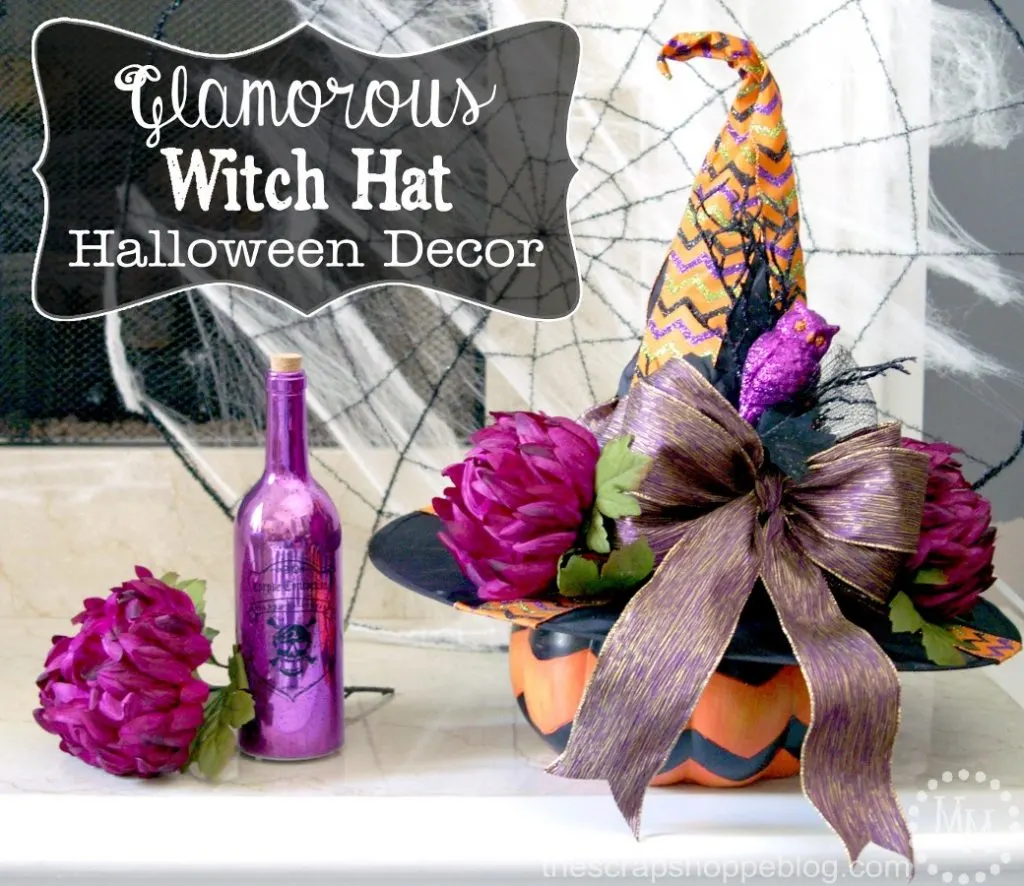DIY Glamorous Witch Hat for your Halloween Decor!