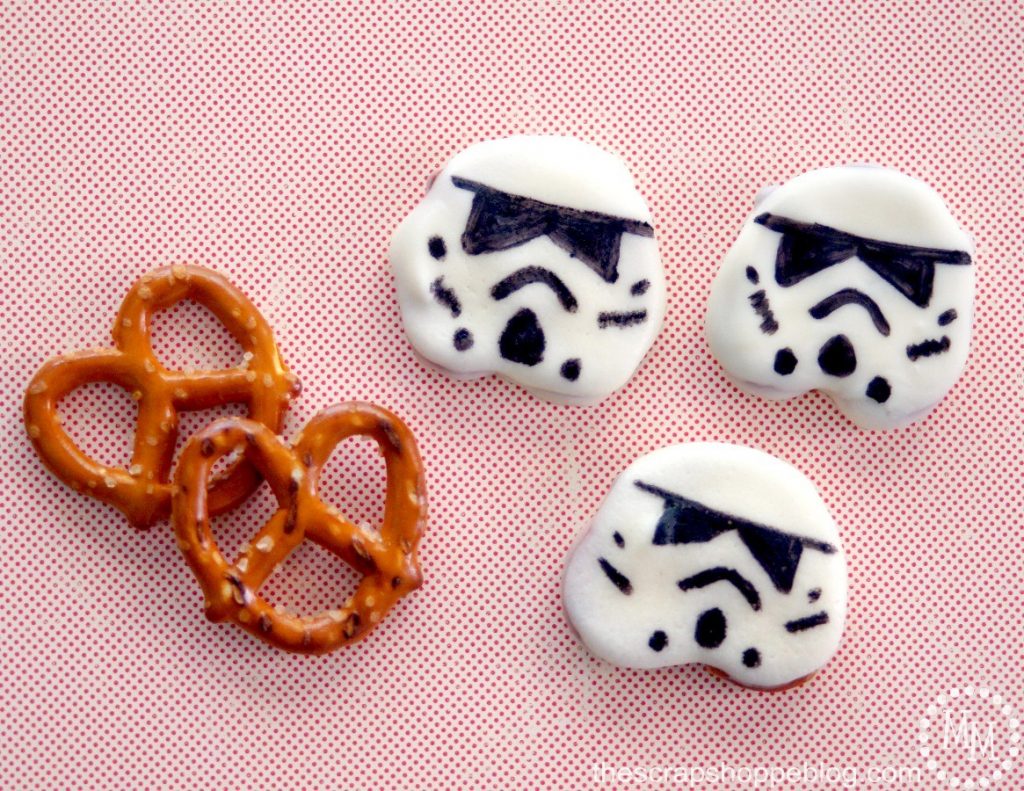 Easy to make Star Wars Stormtrooper Pretzel Snacks