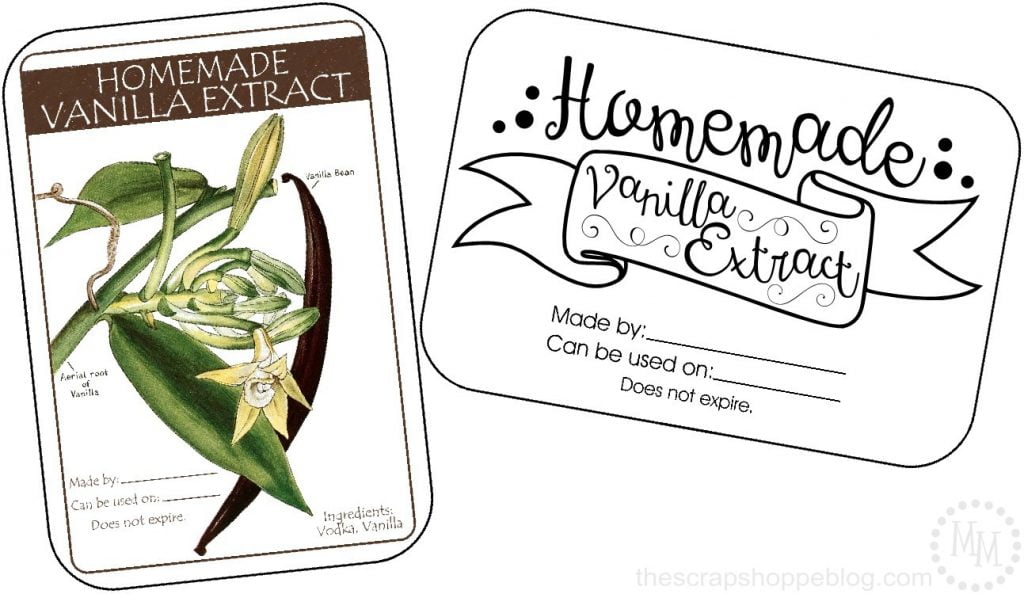 Homemade Vanilla Extract Recipe and FREE Printable Labels - perfect for Christmas gifts!