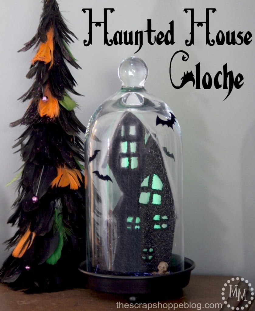 Backlit Haunted House Cloche made with Fun Foam! #makeitfuncrafts