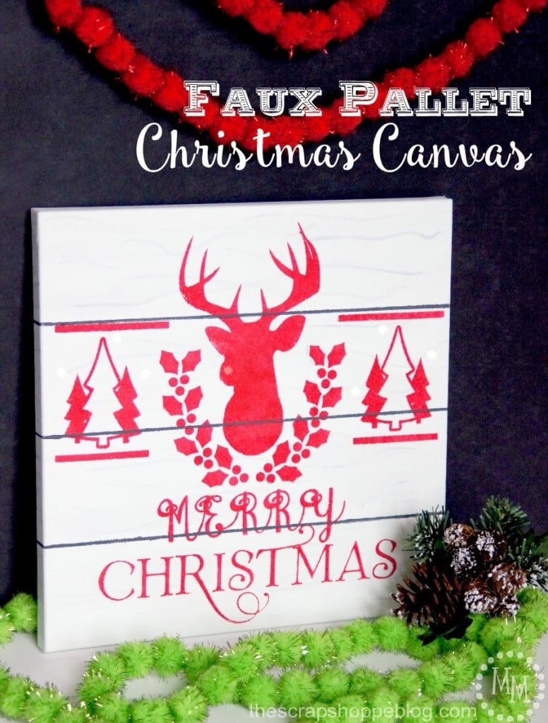 Faux Pallet Christmas Sign on Canvas!