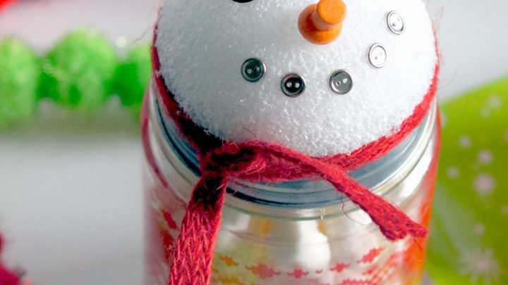 snowman gift jar
