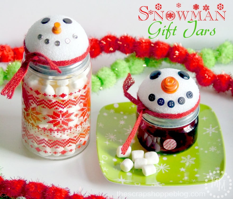 Super Simple Snowman Gift Jars - a great neighbor or teacher gift idea!
