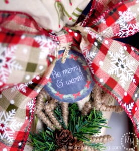 Be Merry & Warm chalkboard gift tags with a fun mug gift idea