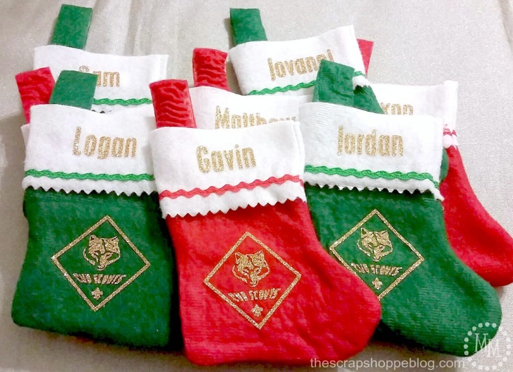 Cub Scout Christmas Stockings with FREE Scout Logo Cutting File!
