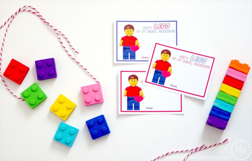 LEGO Valentines with FREE Printables - just print and add a Lego!