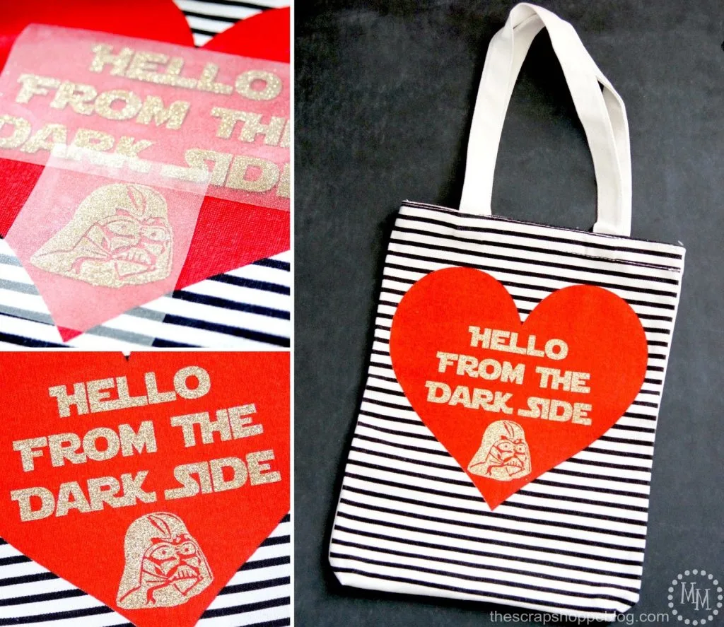 Adele meet The Dark Side Tote Bag - using gold HTV and tote from Target's $1 Spot!