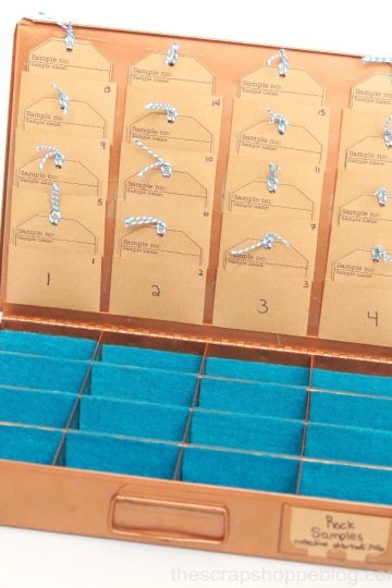 Vintage copper box upcycled into a rock collection box